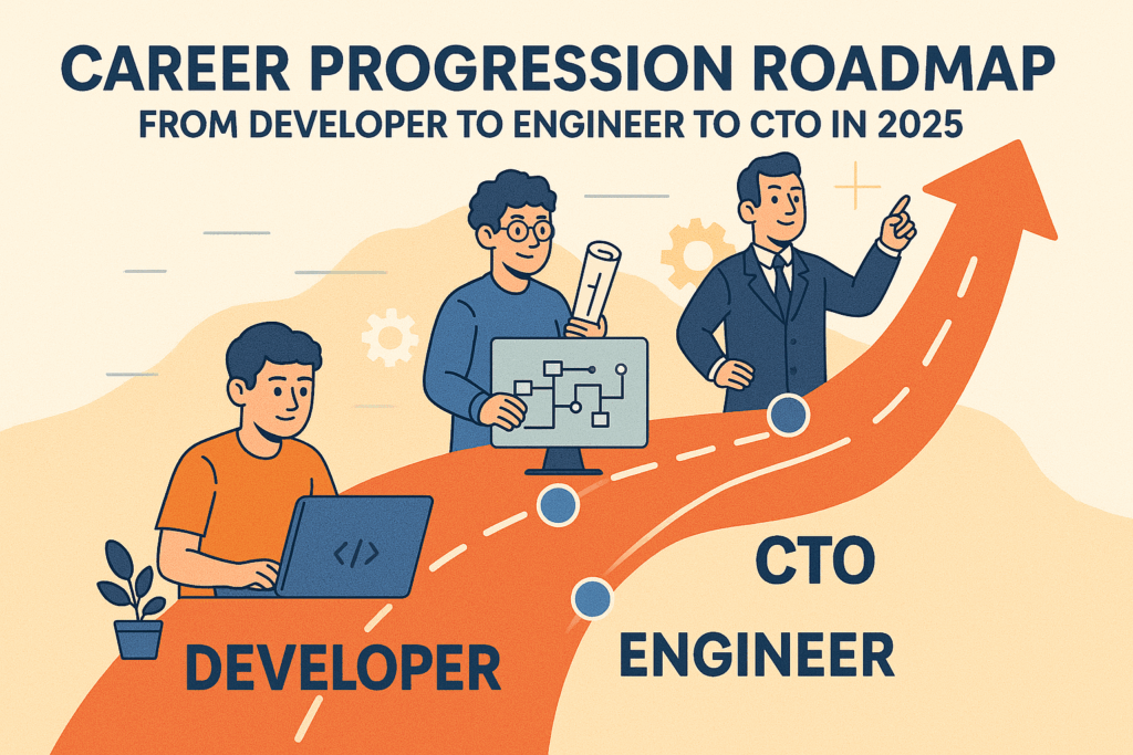 Career progression roadmap from developer to engineer to CTO
